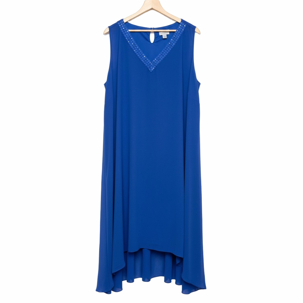 Catherines Elegant Formalwear Vibrant Blue Sleeveless City Plus 4X Fancy Dress